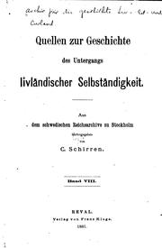 Cover of: Quellen zur Geschichte des Untergangs livländischer Selbständigkeit.