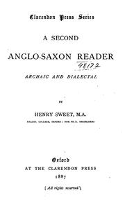 Cover of: A Second Anglo-Saxon Reader: archaic and dialectical