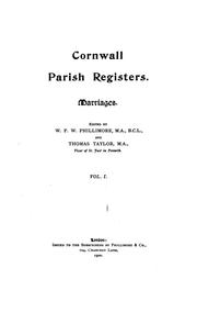 Cover of: Cornwall Parish Registers