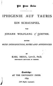 Cover of: Iphigenie auf Tauris: Ein Schauspiel by Johann Wolfgang von Goethe