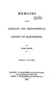 Cover of: Memoirs and Proceedings of the Manchester Literary & Philosophical Society