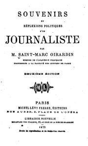 Cover of: Souvenirs et réflexions politiques d'un journaliste