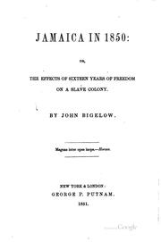 Cover of: Jamaica in 1850; Or, The Effects of Sixteen Years of Freedom on a Slave ...
