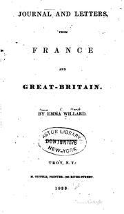 Cover of: Journal and Letters: From France and Great-Britain