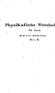 Cover of: Johann Samuel Traugott Gehler's physikalisches Wörterbunch