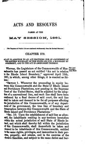 Cover of: At the General Assembly of the State of Rhode-Island and Providence ... by Rhode Island.