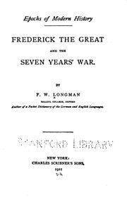 Cover of: Frederick the Great and the Seven Years' War