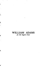 Cover of: William Adams, an Old English Potter: With Some Account of His Family and Their Productions by William Turner