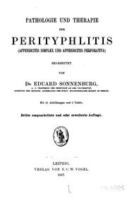 Cover of: Pathologie und Therapie der Perityphlitis