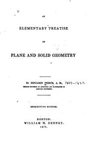 Cover of: An Elementary Treatise on Plane and Solid Geometry