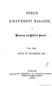 Cover of: DUBLIN UNIVERSITY MAGAZINE A LITERARY AND POLITICAL JOURNAL by George Herbert