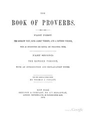 The Book of Proverbs by No name