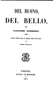 Del buono, del bello by Vincenzo Gioberti