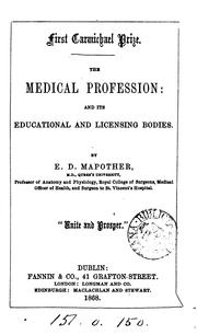 Cover of: The medical profession: and its educational and licensing bodies. (First Carmichael prize).