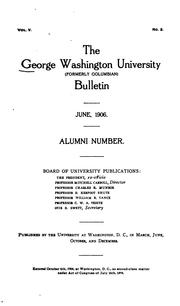Cover of: George Washington University Bulletin