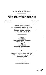 Cover of: Le philosophe sans le sçavior: comédie en cinq actes et en prose, first performed December 2, 1765