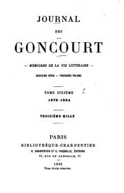 Cover of: Journal des Goncourt: mémoires de la vie littéraire