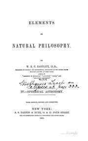 Cover of: Elements of Natural Philosophy by W. H. C. Bartlett