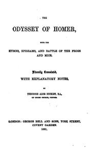 Cover of: The Odyssey of Homer: With the Hymns, Epigrams, and Battle of the Frogs and Mice