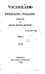 Cover of: Vocabolario bresciano-italiano