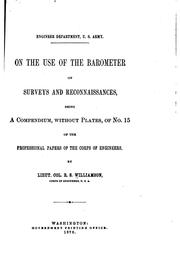 Cover of: On the Use of the Barometer on Surveys & Reconnaissances, Being a Compendium ...