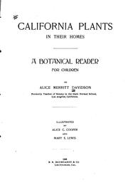 Cover of: California Plants in Their Homes: A Botanical Reader for Children by Alice Merritt Davidson