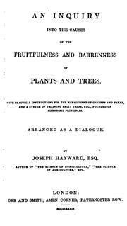 Cover of: An Inquiry Into the Causes of the Fruitfulness and Barrenness of Plants and Trees: With ...