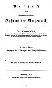 Cover of: Versuch eines vollkommen consequenten Systems der Mathematik