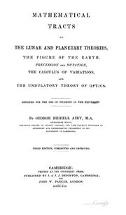 Cover of: Mathematical Tracts on the Lunar and Planetary Theories: The Figure of the ...