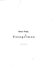 Cover of: Ysengrimus by Nivardus, Ernst Voigt