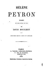 Cover of: Hélène Peyron: drame en cinq actes, en vers ...