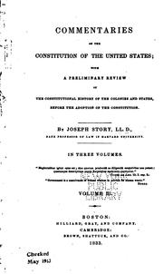 Cover of: Commentaries on the Constitution of the United States: With a Preliminary ..