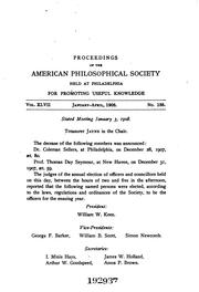 Cover of: Proceedings of the American Philosophical Society Held at Philadelphia for ... by American Philosophical Society , JSTOR (Organization)