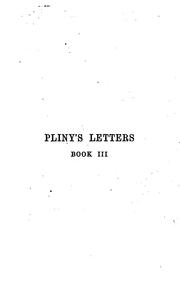 Cover of: Pliny's Letters, Book III.