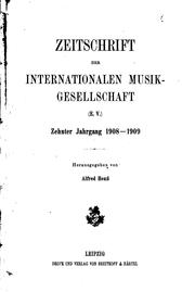 Cover of: Zeitschrift by International Musical Society, International Musical Society, Oskar Fleischer, Alfred Valentin Heuss