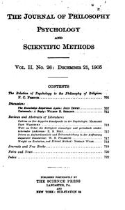 Cover of: The Journal of Philosophy, Psychology and Scientific Methods by JSTOR (Organization)
