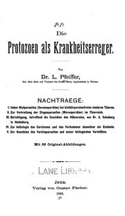 Cover of: Die Protozoen als Krankheitserreger: Nachtraege