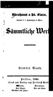 Cover of: Sämmtliche Werke by Abraham a Sancta Clara