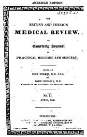 Cover of: The British and Foreign Medical Review Or Quarterly Journal of Practical Medicine and Surgery ... by 