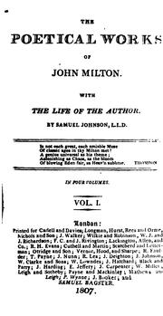 Cover of: The poetical works of John Milton, with the life of the author by S. Johnson