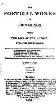 The poetical works of John Milton, with the life of the author by S. Johnson