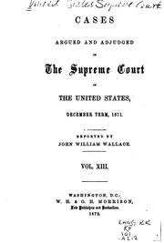 Cover of: Reports of Cases Argued and Adjudged in the Supreme Court of the United States