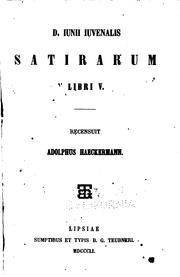 Cover of: D. Iunii Iuvenalis Satirarum libri V