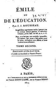 Cover of: Émile: ou, De l'éducation by Jean-Jacques Rousseau