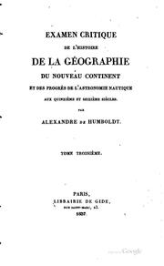 Cover of: Examen critique de l'histoire de la géographie du nouveau continent et des ...