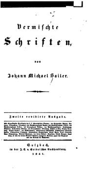 Cover of: Vermischte Schriften