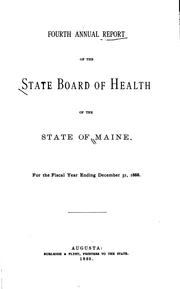 Cover of: Annual Report of the State Board of Health of the State of Maine by Maine State Board of Health