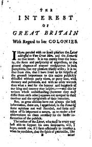 Cover of: The Interest of Great Britain Considered with Regard to Her Colonies and the ...