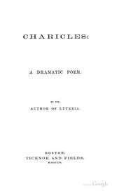 Cover of: Charicles: A Dramatic Poem