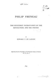 Cover of: Philip Freneau, the Huguenot Patriot Poet of the Revolution,: And His Poetry.